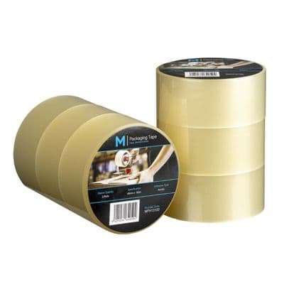Acrylic Packaging Tape, 45mU, 100m, Clear, 36 pack