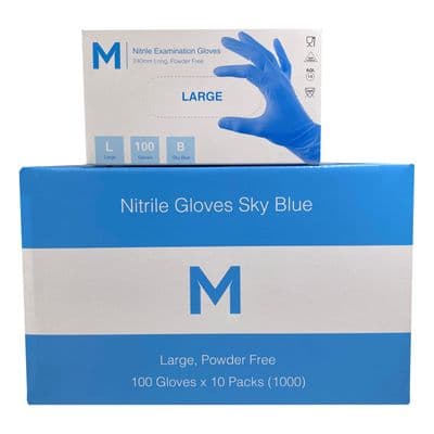 Matthews Nitrile Powder Free Gloves, 6g, 1,000 per carton